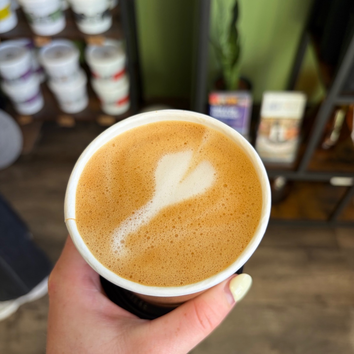 Flat white with heart latte art